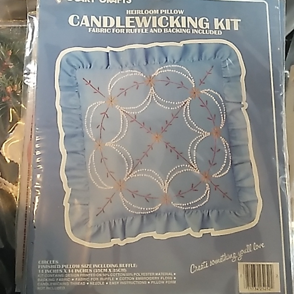 Vintage Vogart Crafts heirloom pillow candle wicking pillow kit